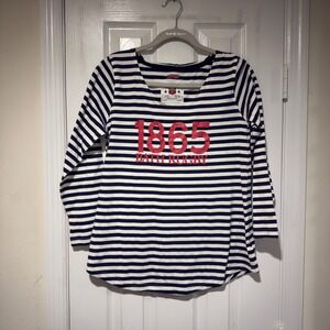 Bath‎ Rugby Girls Youth 14 Breton Stripe Long Sleeve Top 1865 Logo